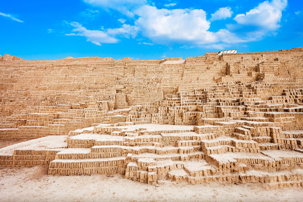 The Huaca Pucllana in the Miraflores district of Lima Peru