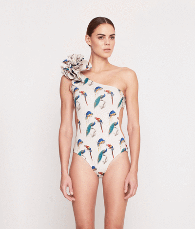 Summer bathing suit, Bird print  One piece ILORA LUXURY SWIMEAR