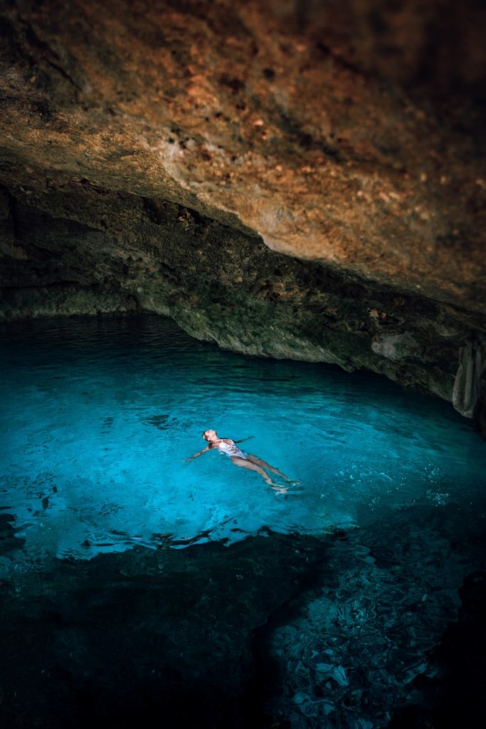 Swimming in Cenotes in harmony with nature