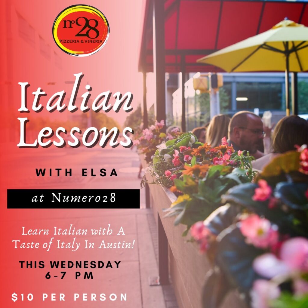 Italian language classes. A taste of Italiy at Numero 28
